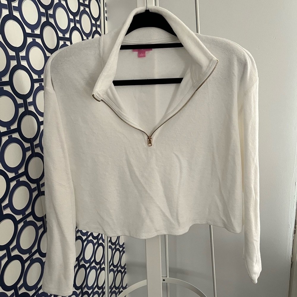 Stoney Clover Lane for Target White Terrycloth Quarter Zip